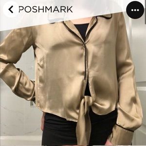 Wilfred tie front blouse Aritzia